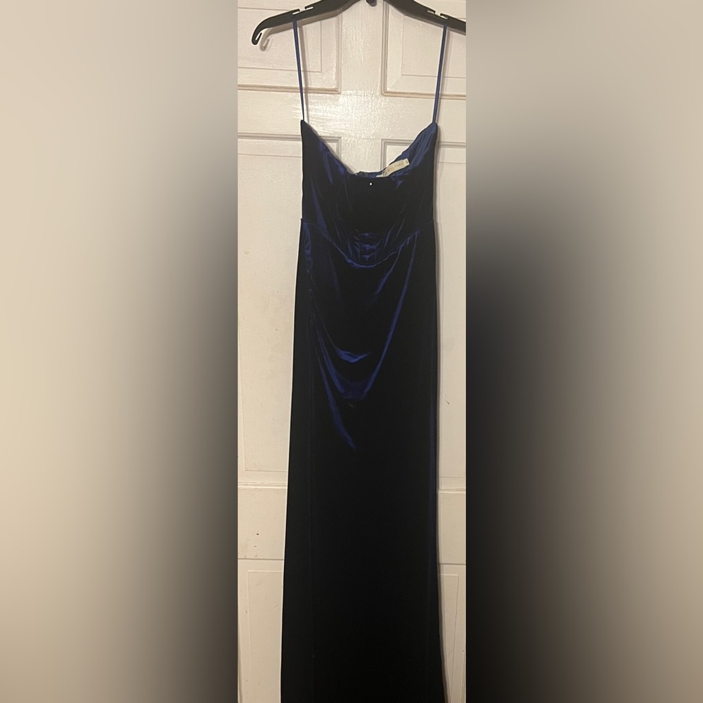Abyss By Abby Elegant Blue Velvet Gown